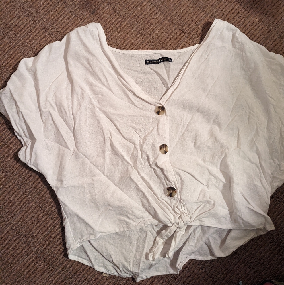 White short sleeved button down